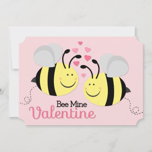 Bee Mine Valentines Day Horizontal Flat Card