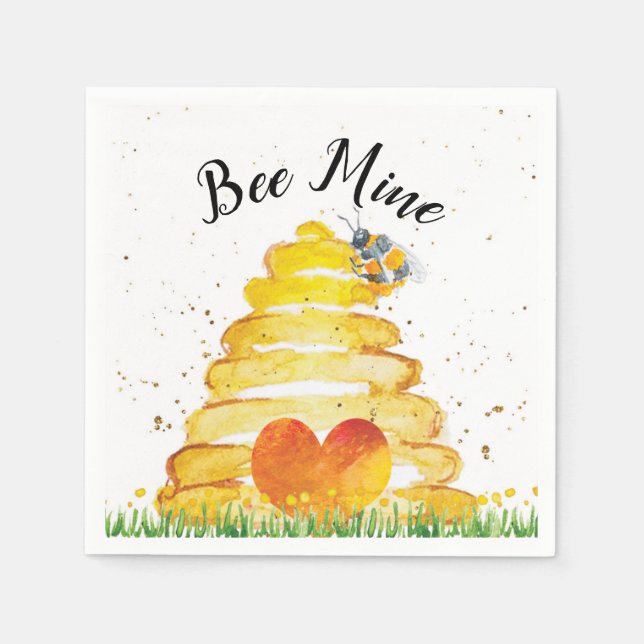 Bee Mine Valentine's Day Napkins (Front)