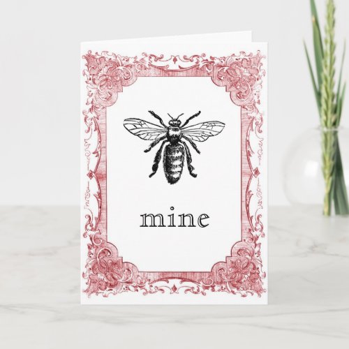 Bee Mine Vintage Valentine Holiday Card