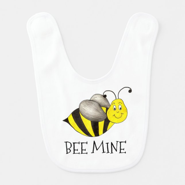 BEE MINE Yellow Bumblebee Valentine's Day Honeybee Bib (Front)