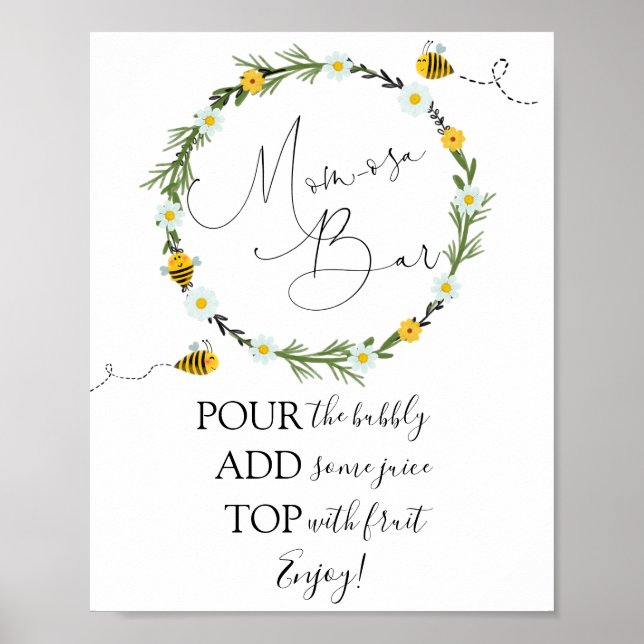Bee Mom-osa Bar Sign (Front)