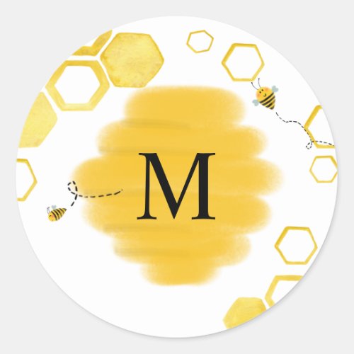 Bee Monogram Sticker