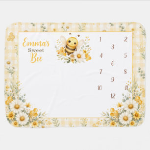 Bee Monthly Milestone Baby Blanket