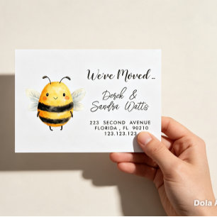 Bee Moving Card New Home Change of
