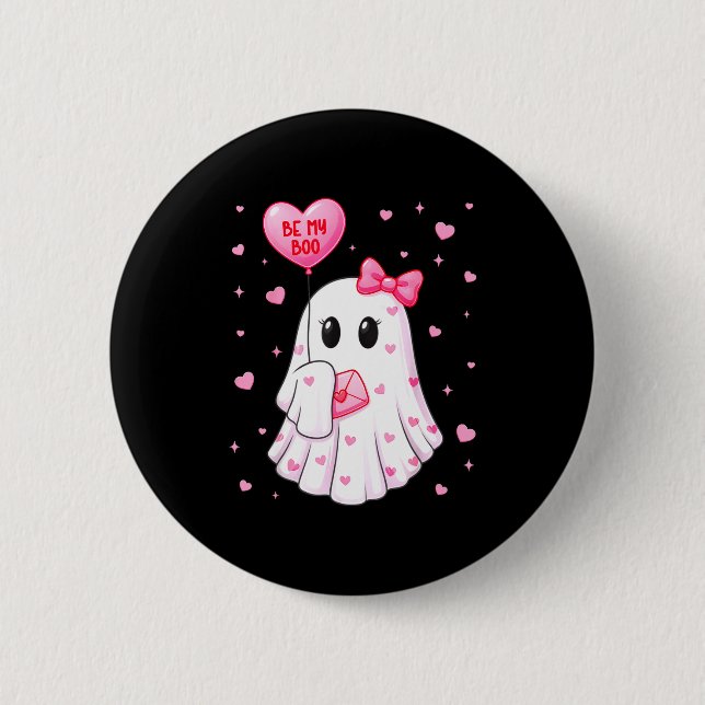 Bee My Boo Heart Boo Ghost Valentine Outfit Women  Button (Front)