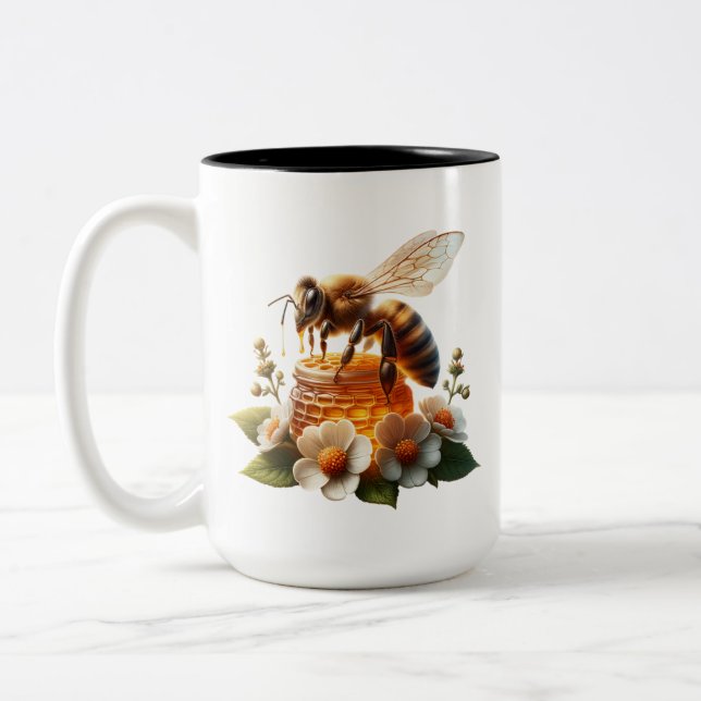 Bee My Honey | Sweet Romantic Gift Two-Tone Coffee Mug (Left)