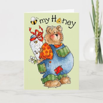 Bee My Honey — Valentine's Card by marainey1 at Zazzle