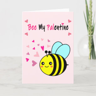 Bee My Palentine Cute Valentine's Day Holiday Card