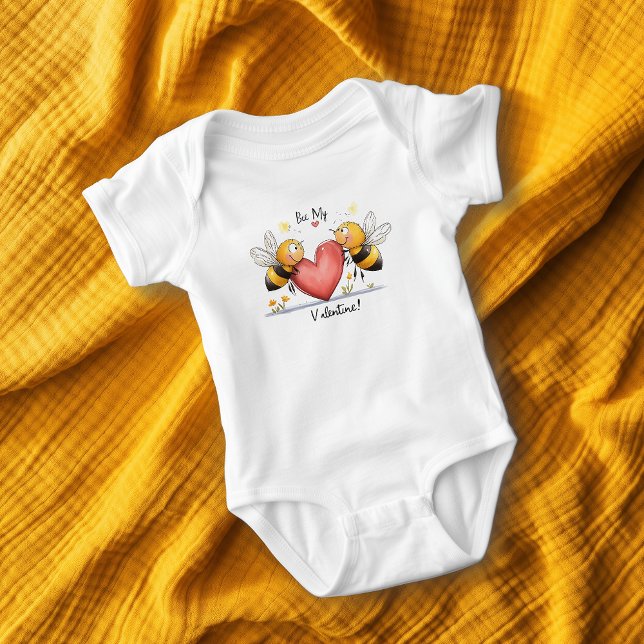 Bee My Valentine  Baby Bodysuit (Creator Uploaded)