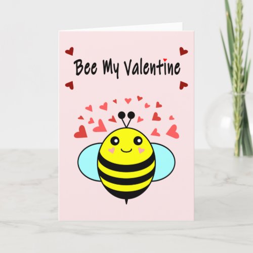 Bee My Valentine _ Cute Bee Valentines Day Holiday Card