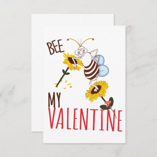 Bee my valentine cute  card