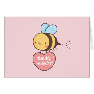 Bee My Valentine Cute Love Pun Cards