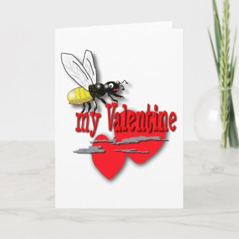 Bee My Valentine Cute Valentine's Day Holiday Card by vicesandverses at Zazzle