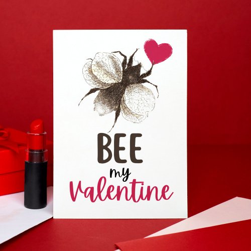 Bee My Valentine Dark Academia Bumblebee Card