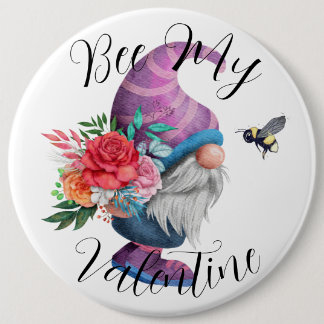 Bee My Valentine fun romantic badge Button