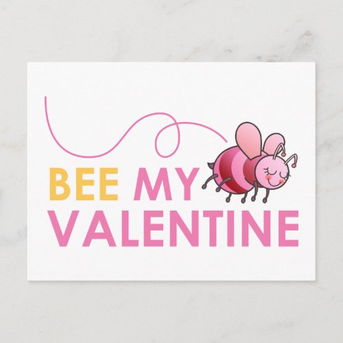 Bee My Valentine Holiday Postcard