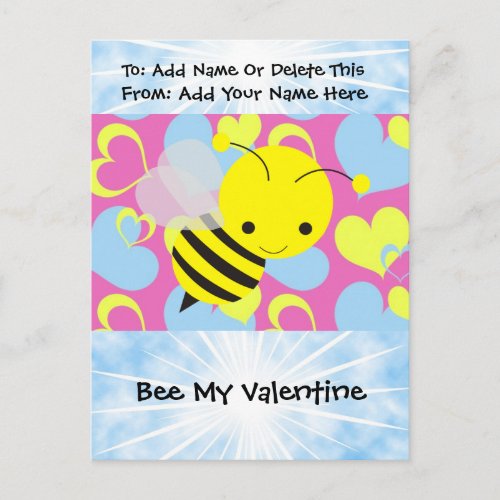 Bee My Valentine Holiday Postcard