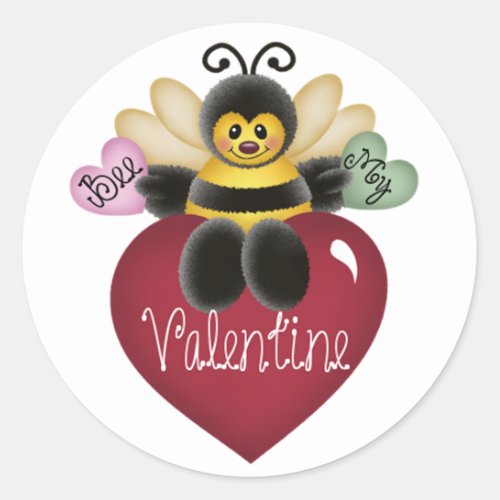 Bee My Valentine Honey Bee Stickers