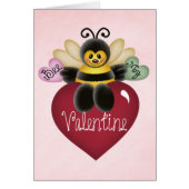 Bee My Valentine Little Bee/Heart Greeting Card (Front)