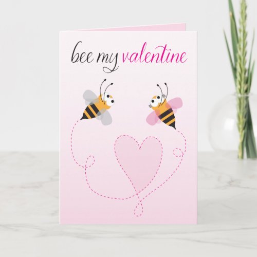 Bee my Valentine  Sweet love Valentines Day Card