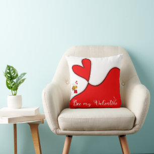 Bee my Valentine Throw Pillow