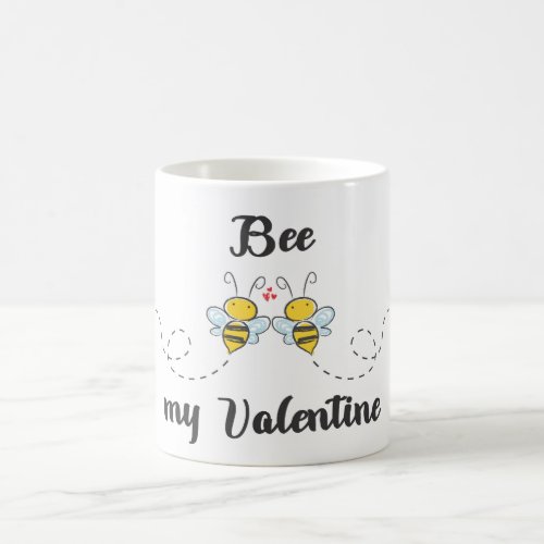 Bee my Valentine word pun with cute bees Coffee Mug