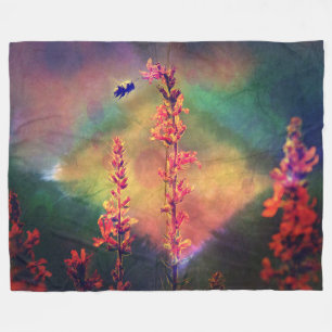 Bee N Wildflowers Earth Tones Fleece Blanket