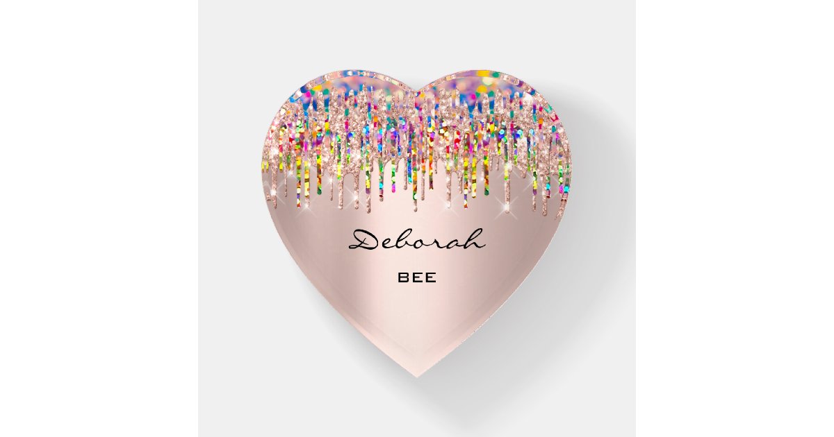 Bee Name Meaning Holograph Rose Valentine Paperweight Zazzle Com