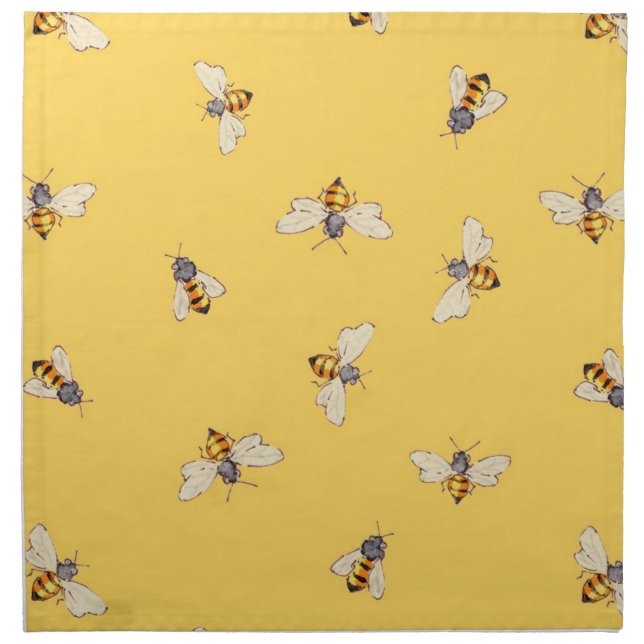 Bee Napkins - Sunny Yellow (Front)