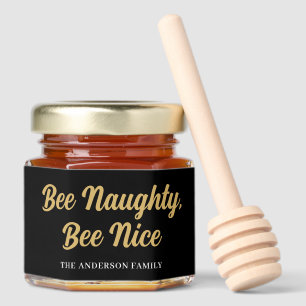 Bee Naughty, Bee Nice Funny Christmas Honey Jar Favors