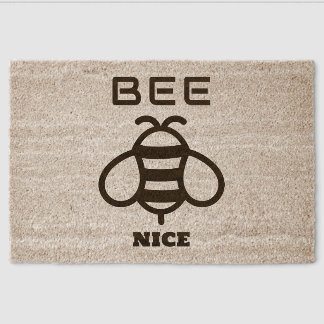 Bee Nice with Minimal Design Fiber Doormat