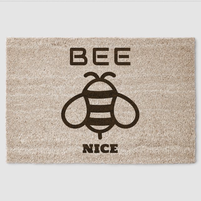 Bee Nice with Minimal Design Fiber Doormat (Front)