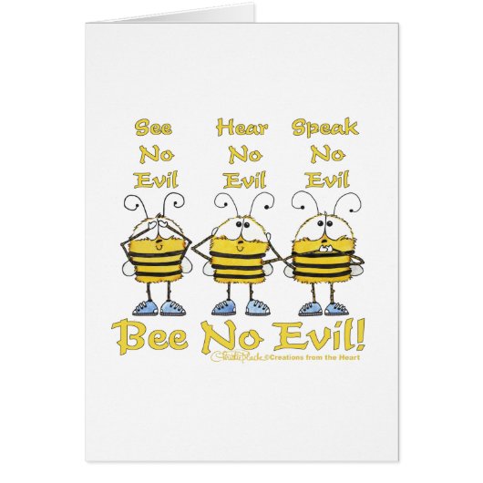 "Bee No Evil" Bees Cards (Front)