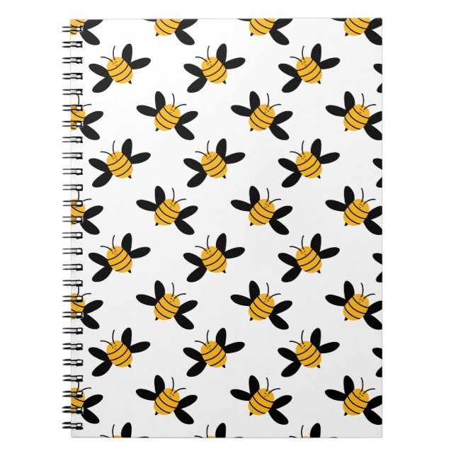 Bee Notebook | Whimsical Honey Bee Pattern (Front)