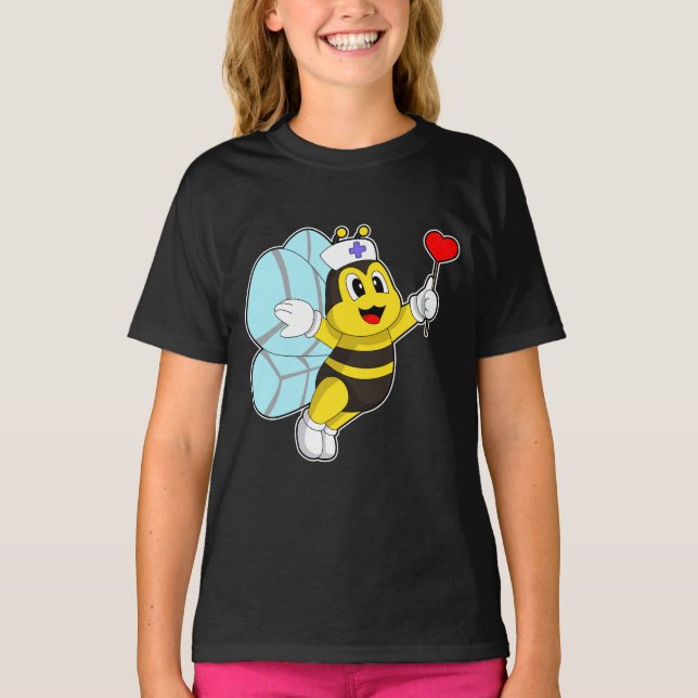 Bee Nurse Heart T-Shirt (Front)