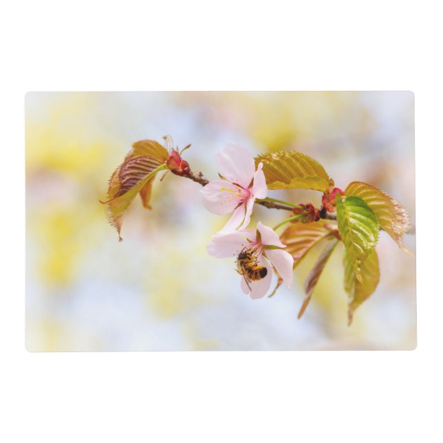 Bee On A Cherry Flower Placemat (Front)
