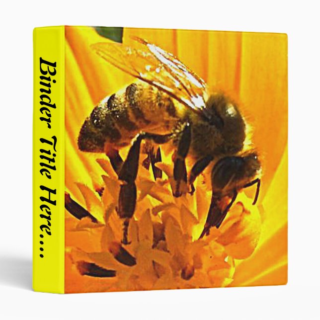 Bee on a Flower - 1" 3 Ring Binder (Front/Spine)