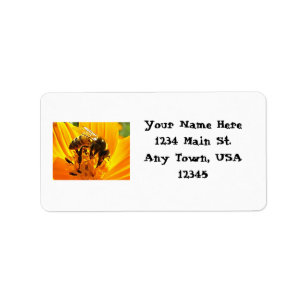 Bee on a Flower Label
