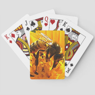 Bee on a Flower Poker Cards