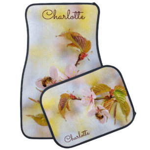 Bee On A Sakura Cherry Flower Car Floor Mat