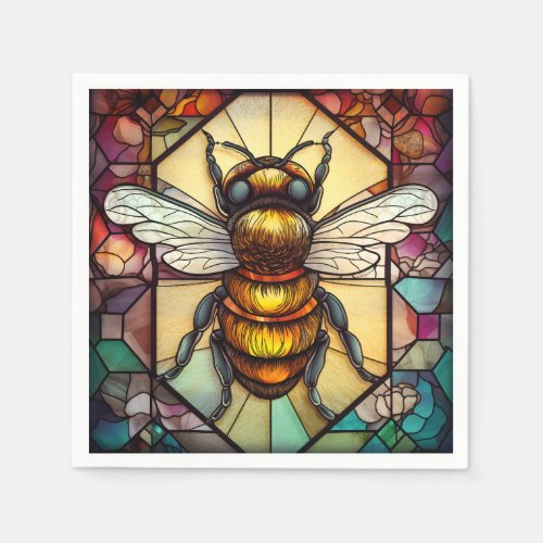 Bee on a Stained Glass Napkins