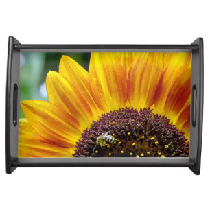 Bee on a Sunflower Serving Tray