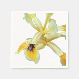 Bee on a yellow flower napkins