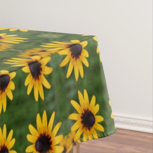 Bee On Black Eyed Susan Flower Abstract Art  Tablecloth