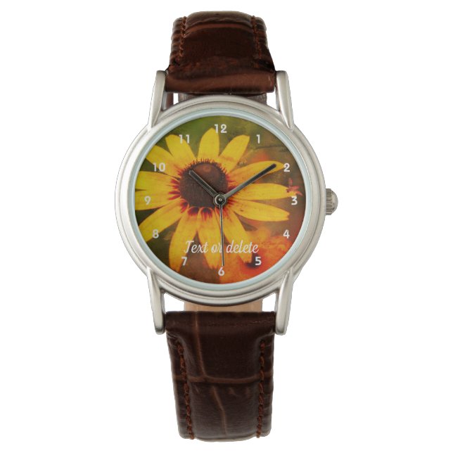 Bee On Black Eyed Susan Flower Abstract   Watch (Front)