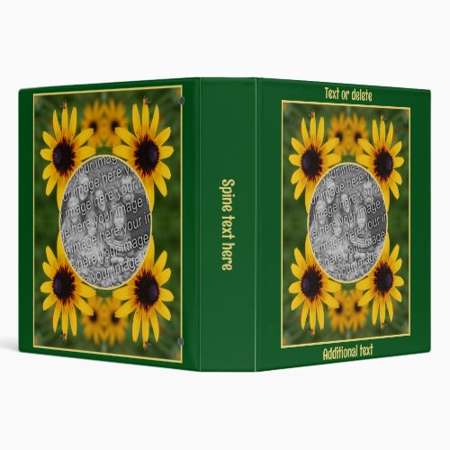 Bee On Black Eyed Susan Flower Add Your Photo 3 Ring Binder