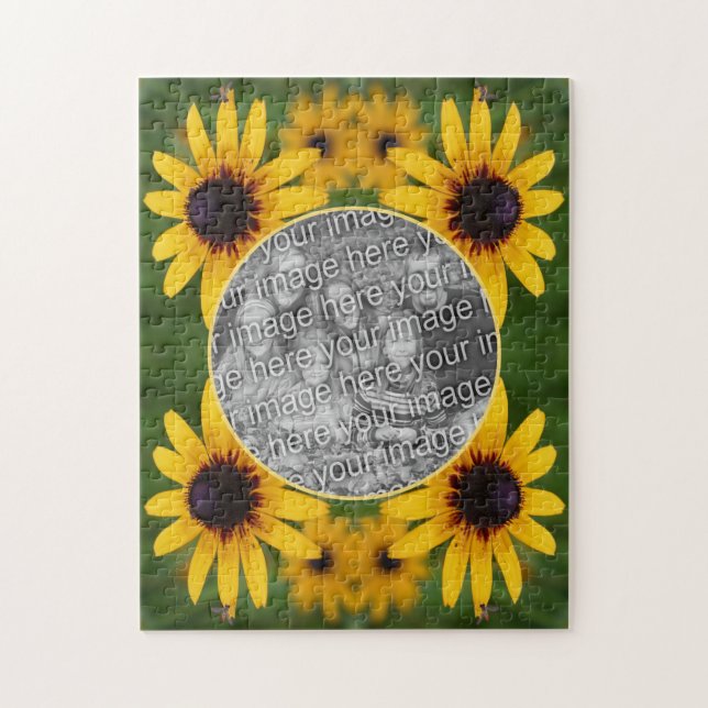 Bee On Black Eyed Susan Flower Add Your Photo Jigsaw Puzzle (Vertical)