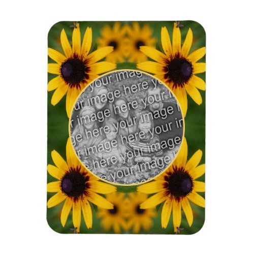Bee On Black Eyed Susan Flower Add Your Photo Magnet