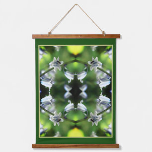 Bee On Bluebell Flower Abstract Hanging Tapestry