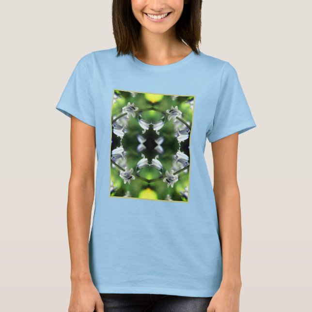 Bee On Bluebell Flower Abstract  T-Shirt (Front)